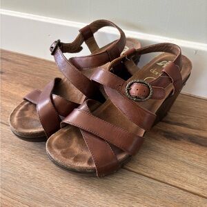 Dansko Strappy Wedges Brown